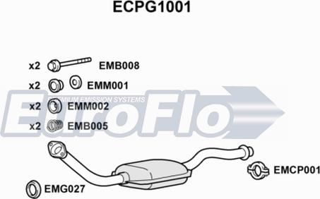 EuroFlo ECPG1001 - Каталізатор autocars.com.ua