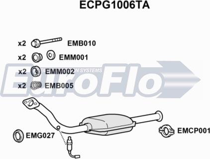 EuroFlo ECPG1006TA - Каталізатор autocars.com.ua