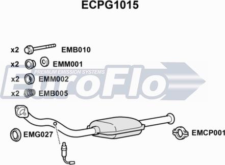 EuroFlo ECPG1015 - Каталізатор autocars.com.ua