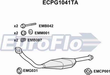 EuroFlo ECPG1041TA - Каталізатор autocars.com.ua