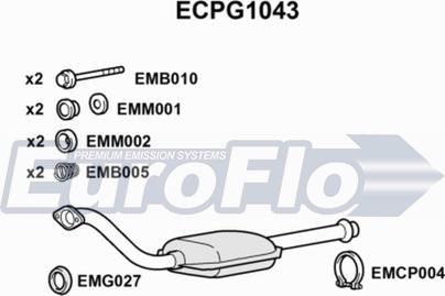 EuroFlo ECPG1043 - Каталізатор autocars.com.ua