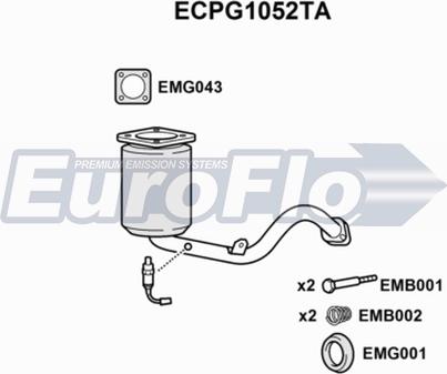 EuroFlo ECPG1052TA - Каталізатор autocars.com.ua