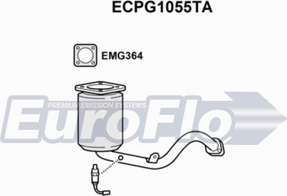 EuroFlo ECPG1055TA - Каталізатор autocars.com.ua