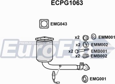 EuroFlo ECPG1063 - Каталізатор autocars.com.ua