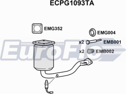 EuroFlo ECPG1093TA - Каталізатор autocars.com.ua