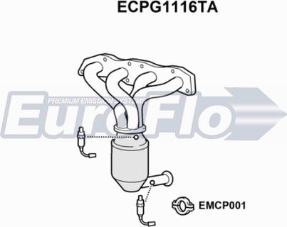 EuroFlo ECPG1116TA - Каталізатор autocars.com.ua