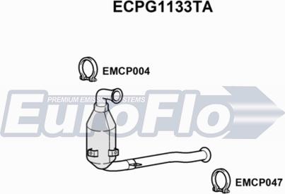 EuroFlo ECPG1133TA - Каталізатор autocars.com.ua