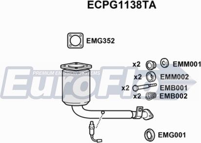 EuroFlo ECPG1138TA - Каталізатор autocars.com.ua