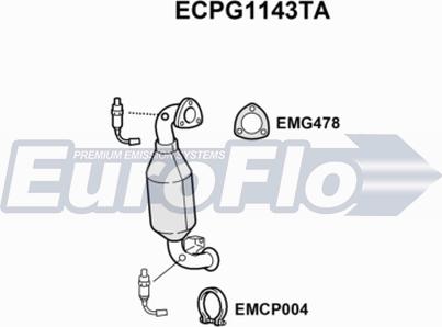 EuroFlo ECPG1143TA - Каталізатор autocars.com.ua