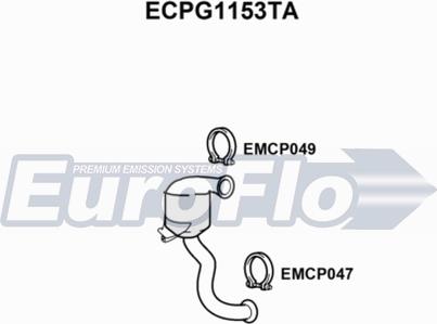 EuroFlo ECPG1153TA - Каталізатор autocars.com.ua