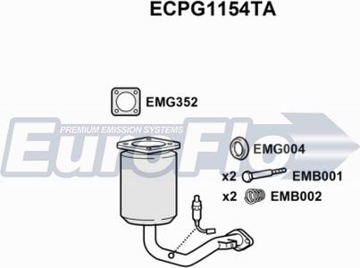 EuroFlo ECPG1154TA - Каталізатор autocars.com.ua