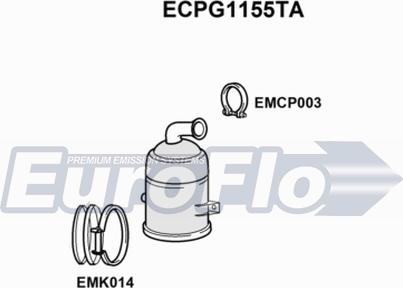 EuroFlo ECPG1155TA - Каталізатор autocars.com.ua