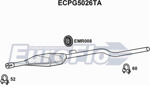 EuroFlo ECPG5026TA - Каталізатор autocars.com.ua