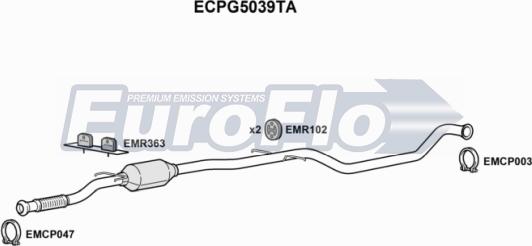 EuroFlo ECPG5039TA - Каталізатор autocars.com.ua