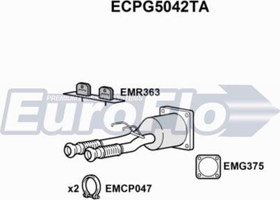 EuroFlo ECPG5042TA - Каталізатор autocars.com.ua