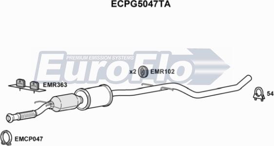 EuroFlo ECPG5047TA - Каталізатор autocars.com.ua