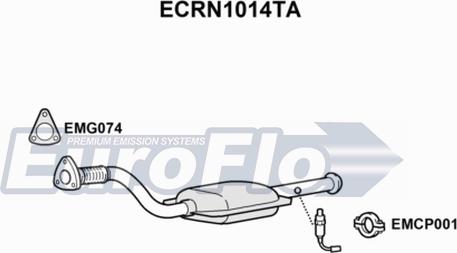 EuroFlo ECRN1014TA - Каталізатор autocars.com.ua