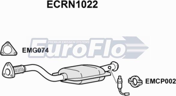 EuroFlo ECRN1022 - Каталізатор autocars.com.ua