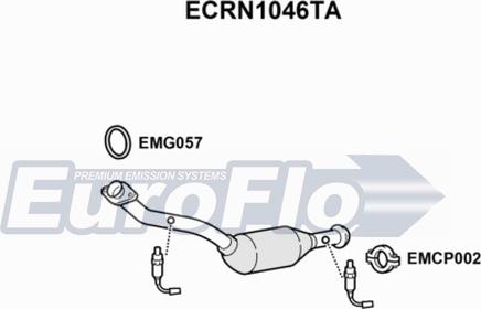 EuroFlo ECRN1046TA - Каталізатор autocars.com.ua