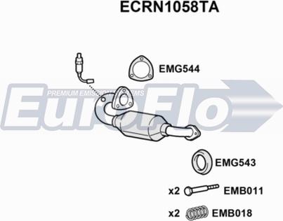 EuroFlo ECRN1058TA - Каталізатор autocars.com.ua