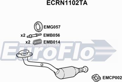 EuroFlo ECRN1102TA - Каталізатор autocars.com.ua