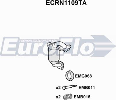 EuroFlo ECRN1109TA - Каталізатор autocars.com.ua