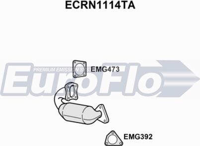 EuroFlo ECRN1114TA - Каталізатор autocars.com.ua