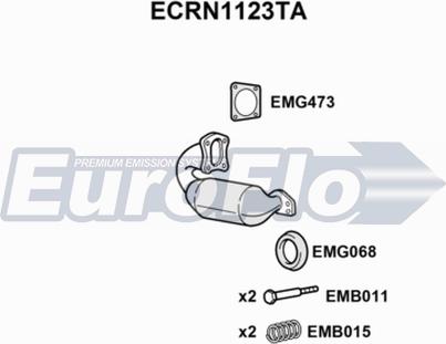 EuroFlo ECRN1123TA - Каталізатор autocars.com.ua