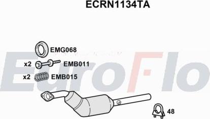 EuroFlo ECRN1134TA - Каталізатор autocars.com.ua
