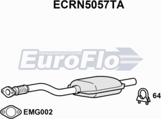 EuroFlo ECRN5057TA - Каталізатор autocars.com.ua