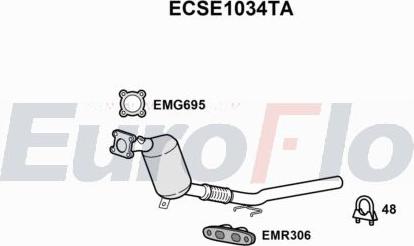 EuroFlo ECSE1034TA - Каталізатор autocars.com.ua