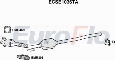 EuroFlo ECSE1036TA - Каталізатор autocars.com.ua