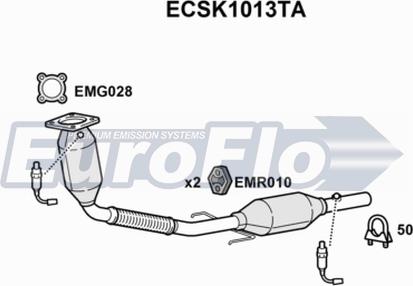 EuroFlo ECSK1013TA - Каталізатор autocars.com.ua