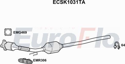 EuroFlo ECSK1031TA - Каталізатор autocars.com.ua