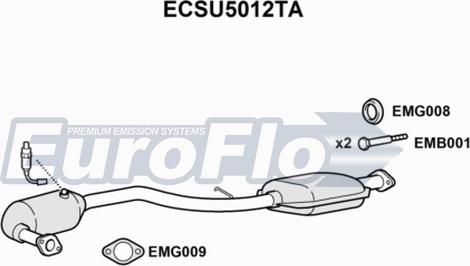 EuroFlo ECSU5012TA - Каталізатор autocars.com.ua