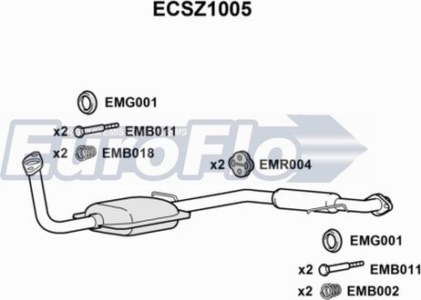 EuroFlo ECSZ1005 - Каталізатор autocars.com.ua