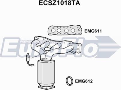 EuroFlo ECSZ1018TA - Каталізатор autocars.com.ua