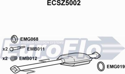 EuroFlo ECSZ5002 - Каталізатор autocars.com.ua