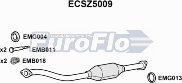 EuroFlo ECSZ5009 - Каталізатор autocars.com.ua