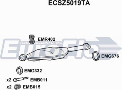 EuroFlo ECSZ5019TA - Каталізатор autocars.com.ua