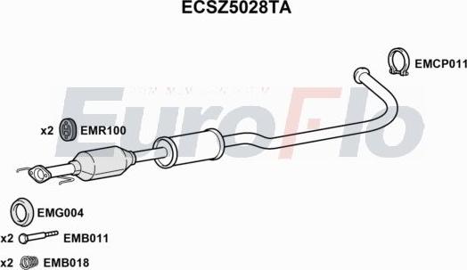 EuroFlo ECSZ5028TA - Каталізатор autocars.com.ua