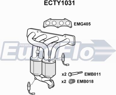 EuroFlo ECTY1031 - Каталізатор autocars.com.ua