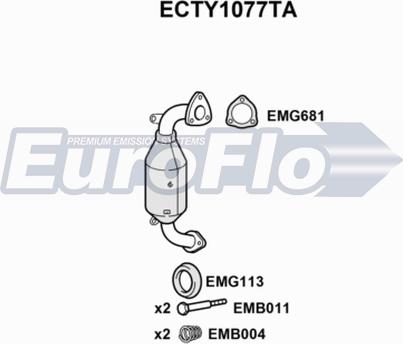 EuroFlo ECTY1077TA - Каталізатор autocars.com.ua