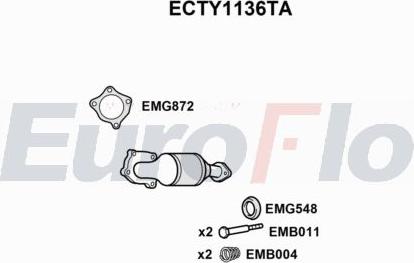 EuroFlo ECTY1136TA - Каталізатор autocars.com.ua