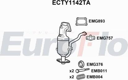 EuroFlo ECTY1142TA - Каталізатор autocars.com.ua