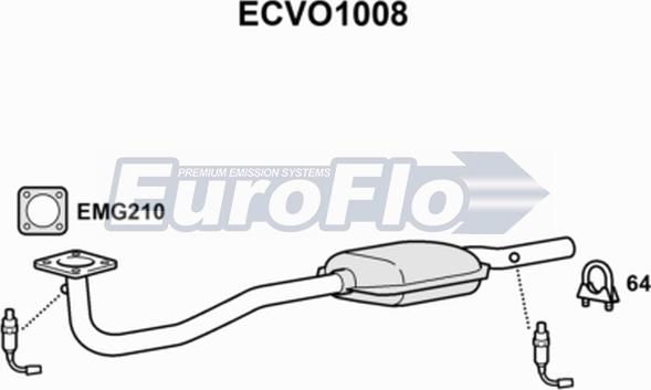 EuroFlo ECVO1008 - Каталізатор autocars.com.ua