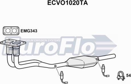 EuroFlo ECVO1020TA - Каталізатор autocars.com.ua