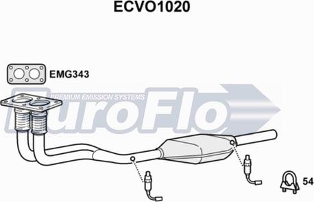 EuroFlo ECVO1020 - Каталізатор autocars.com.ua