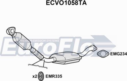 EuroFlo ECVO1058TA - Каталізатор autocars.com.ua