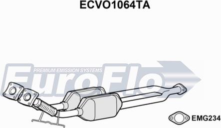 EuroFlo ECVO1064TA - Каталізатор autocars.com.ua